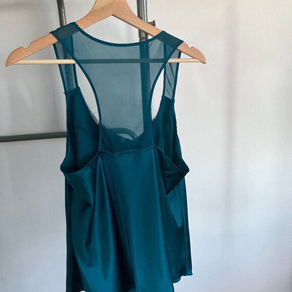 Deep teal silk sleeveless tank - Picture 4 of 6